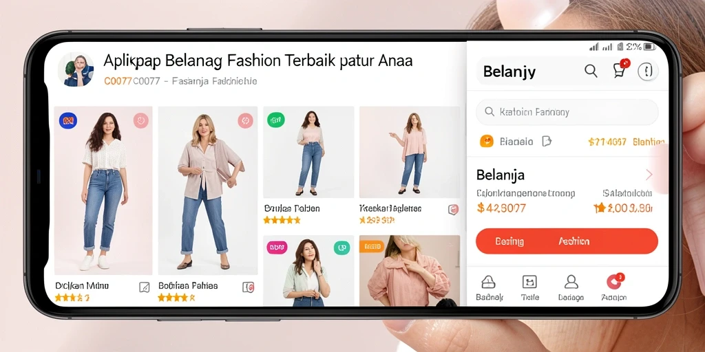 Tampilan menarik aplikasi fashion C0077 dengan koleksi terbaru.