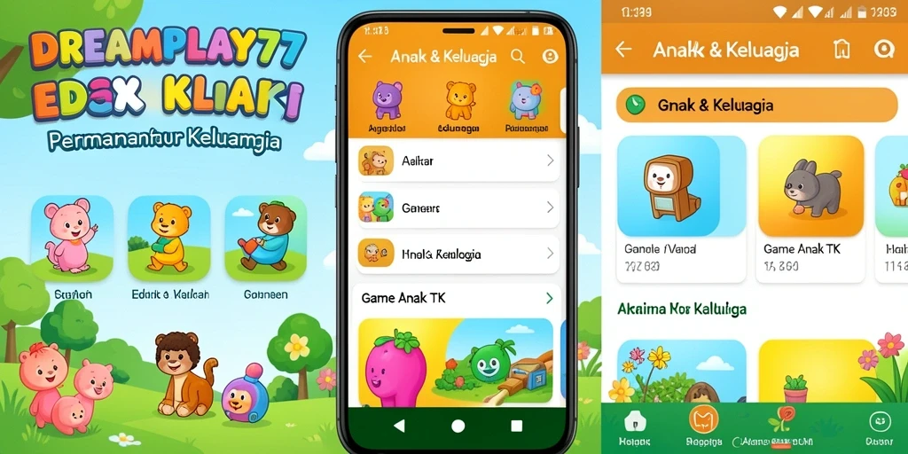 Antarmuka menyenangkan dan interaktif dari aplikasi Game Anak TK.