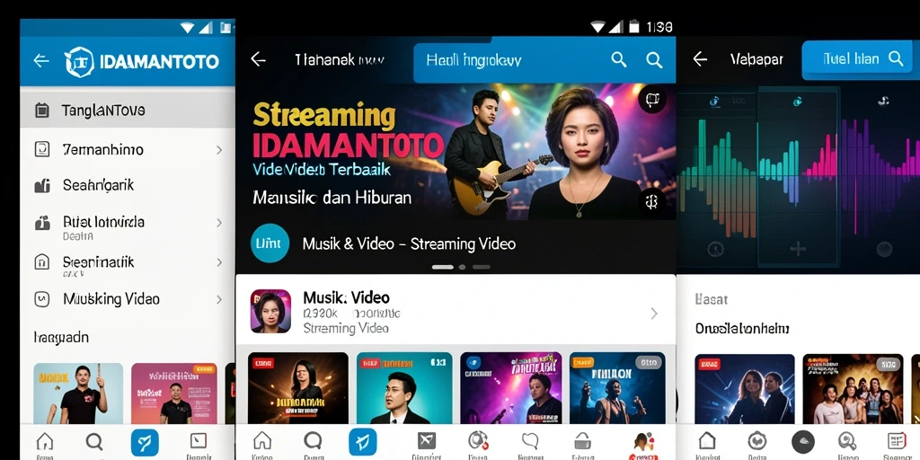 Tampilan antarmuka IDAMANTOTO saat streaming video musik.