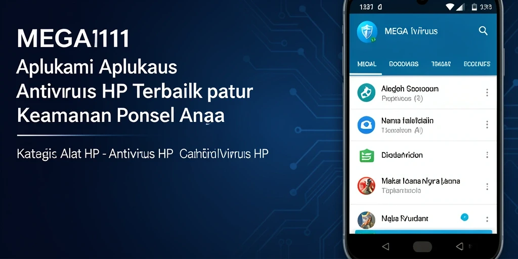 Antarmuka utama MEGA111 yang menampilkan fitur Antivirus HP.