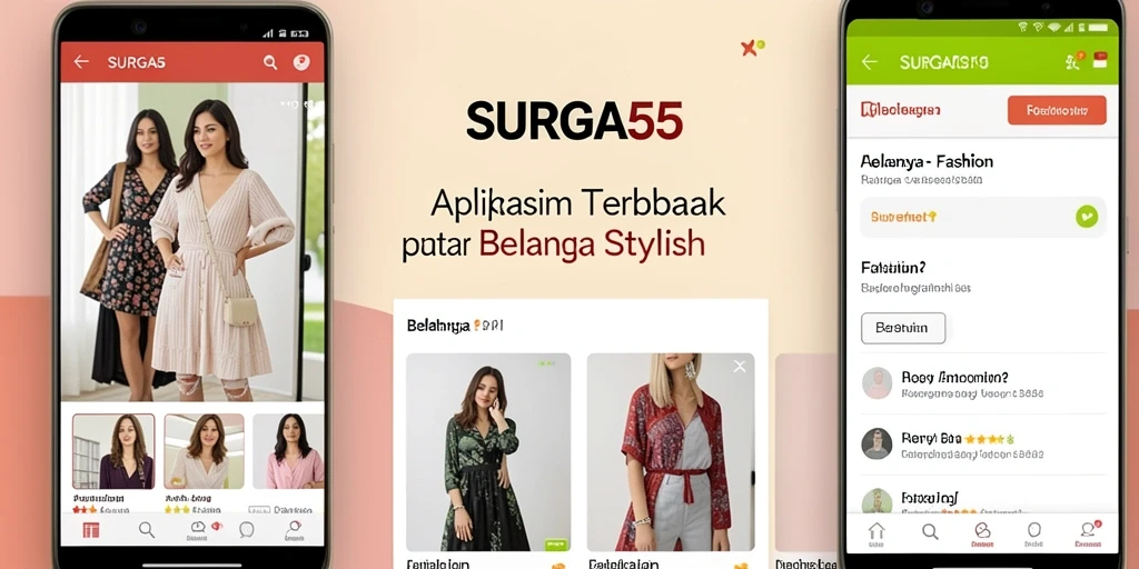 Tampilan antarmuka aplikasi SURGA55 yang menarik dan mudah digunakan.