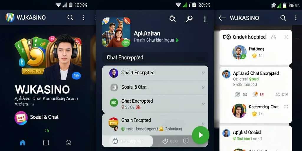 Antarmuka WJKASINO yang menarik dan fungsi Chat Encrypted yang aman.